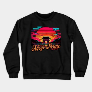 Meiji Shrine Tokyo Sunset Graffiti Design Crewneck Sweatshirt